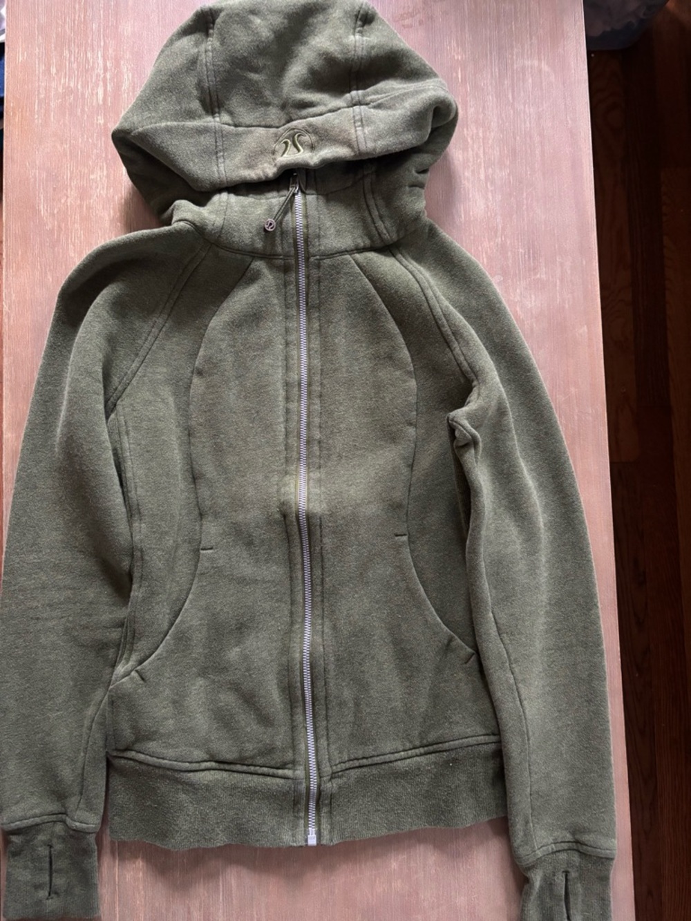 lululemon Scuba Olive Green Full-Zip Hooded Jacket